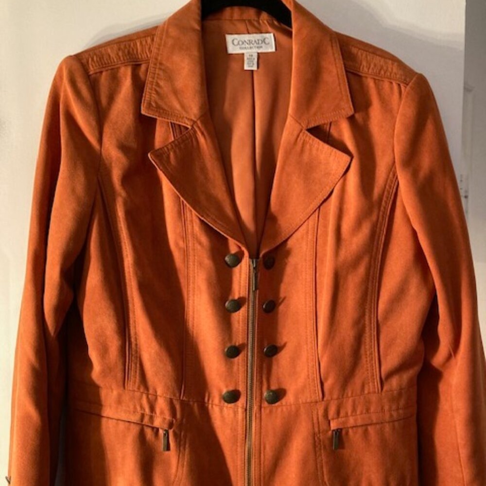 Vintage Conrad C Collection Faux Suede Burned Orange Jacket Size 10 (Pre Owned)
